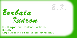 borbala kudron business card